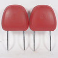 2017-2021 Alfa Romeo Stelvio Front Left Right Red Leather Headrest Set Pair OEM
