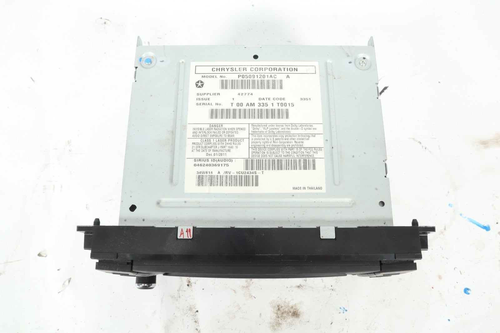 2011-20 DODGE GRAND CARAVAN RADIO NAVIGATION TOUCHSCREEN CD PLAYER P05091201AC
