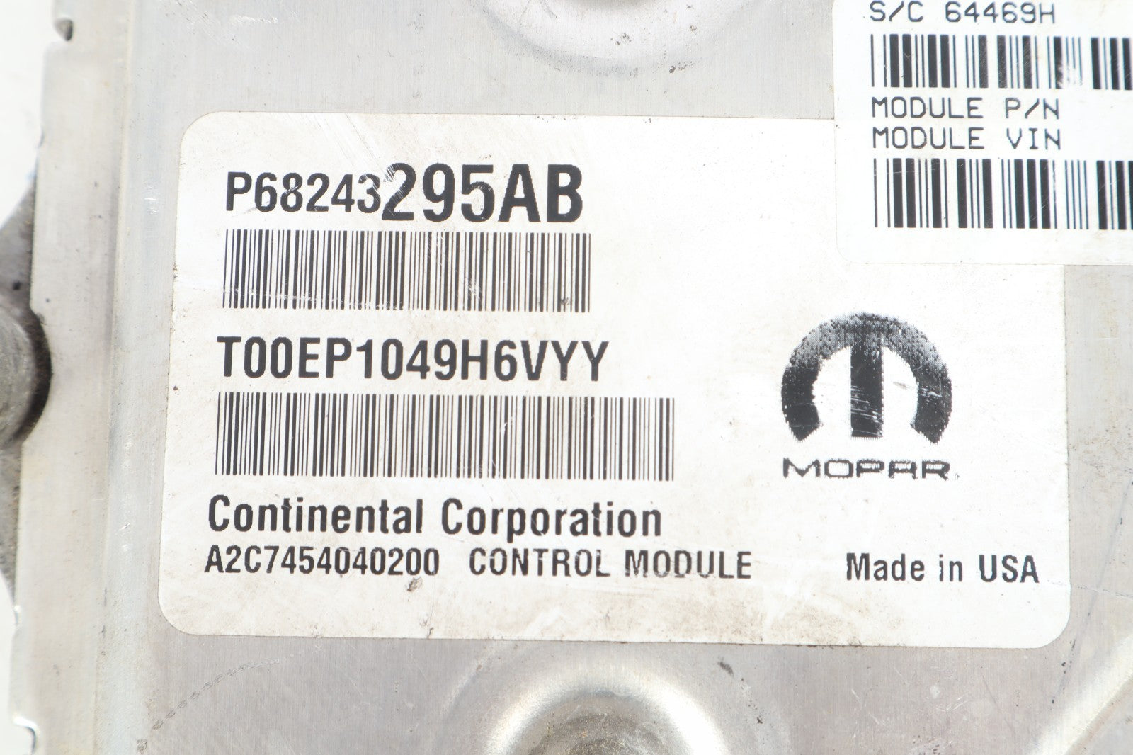 2016-2018 DODGE CARAVAN 3.6L ENGINE CONTROL MODULE ECU ECM PCM OEM P68243295AB