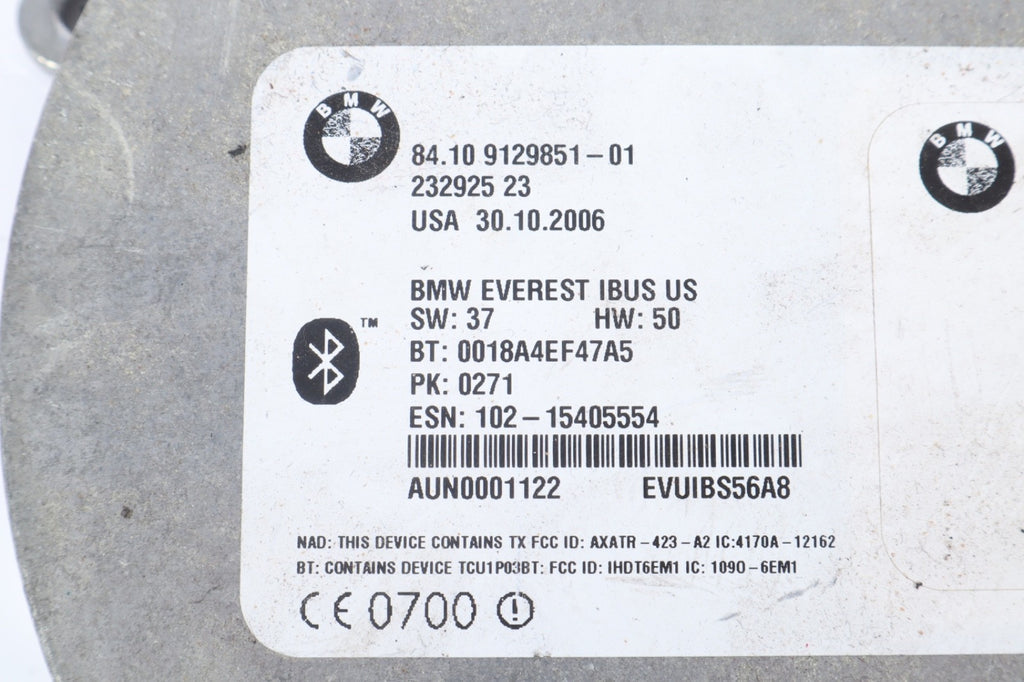 2006 - 2008 BMW X3 BLUETOOTH TELEMATICS COMMUNICATION CONTROL MODULE 9129851 OEM
