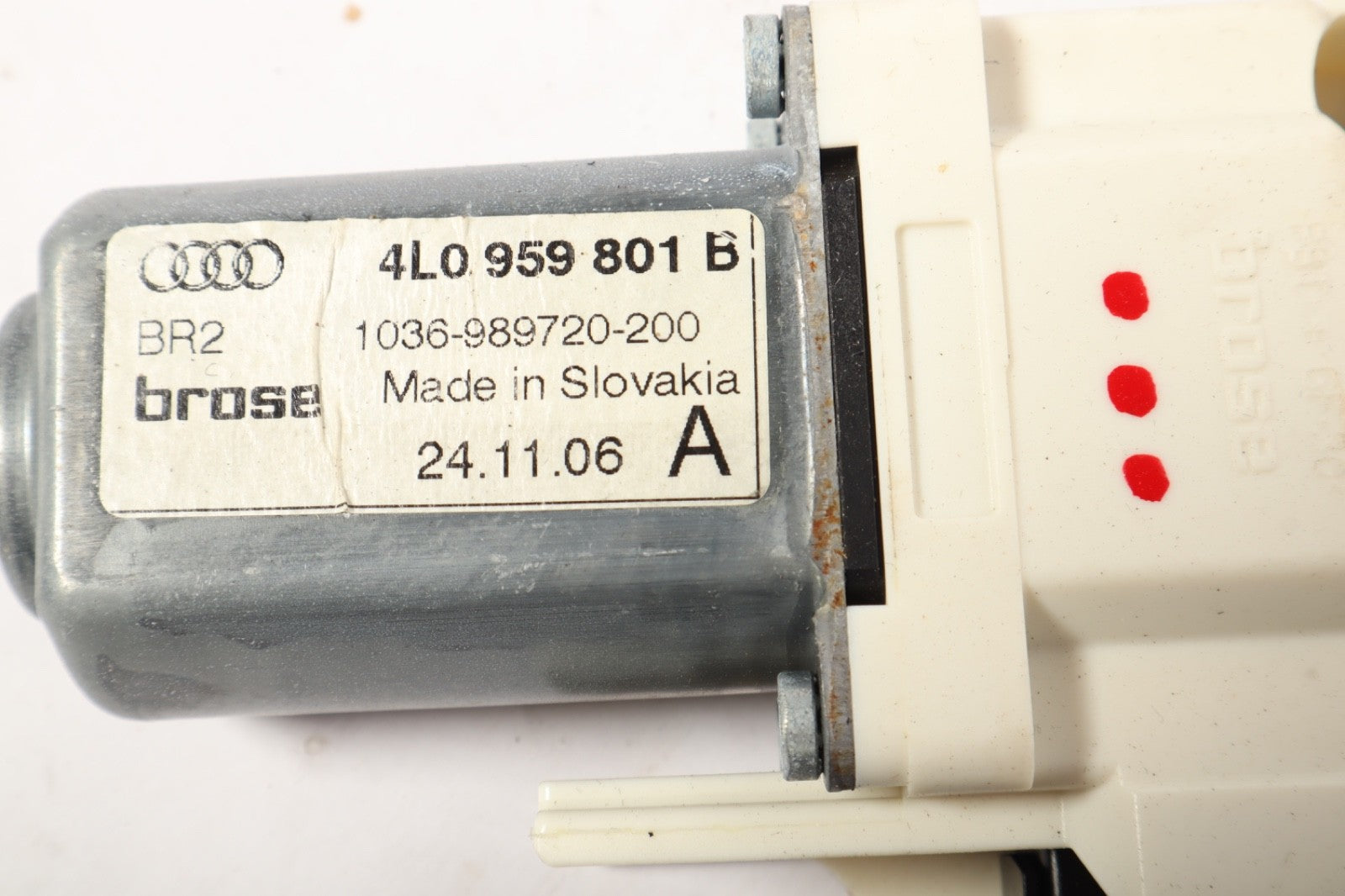 07-15 AUDI Q7 4L Rear Left Door Window Motor Unit w/Track4L0959801B OEM