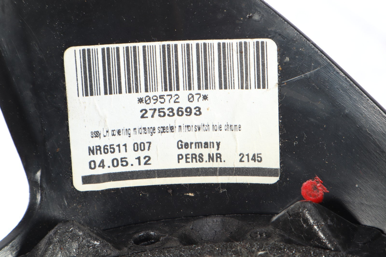 2007-2015 MINI COOPER S FRONT LEFT SIDE DOOR SPEAKER COVER PANEL OEM