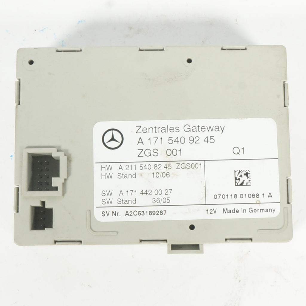 03-11 Mercedes R171 SLK350 E320 Central Gateway Control Module 1715409245 OEM