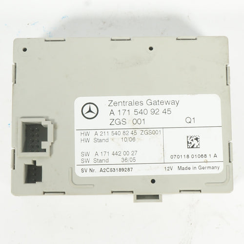 03-11 Mercedes R171 SLK350 E320 Central Gateway Control Module 1715409245 OEM