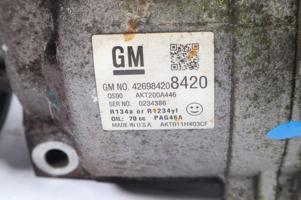 2012-2020 CHEVROLET SONIC AC A/C AIR CONDITIONING COMPRESSOR OEM 42698420