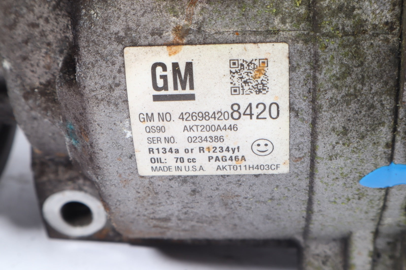 2012-2020 CHEVROLET SONIC AC A/C AIR CONDITIONING COMPRESSOR OEM 42698420