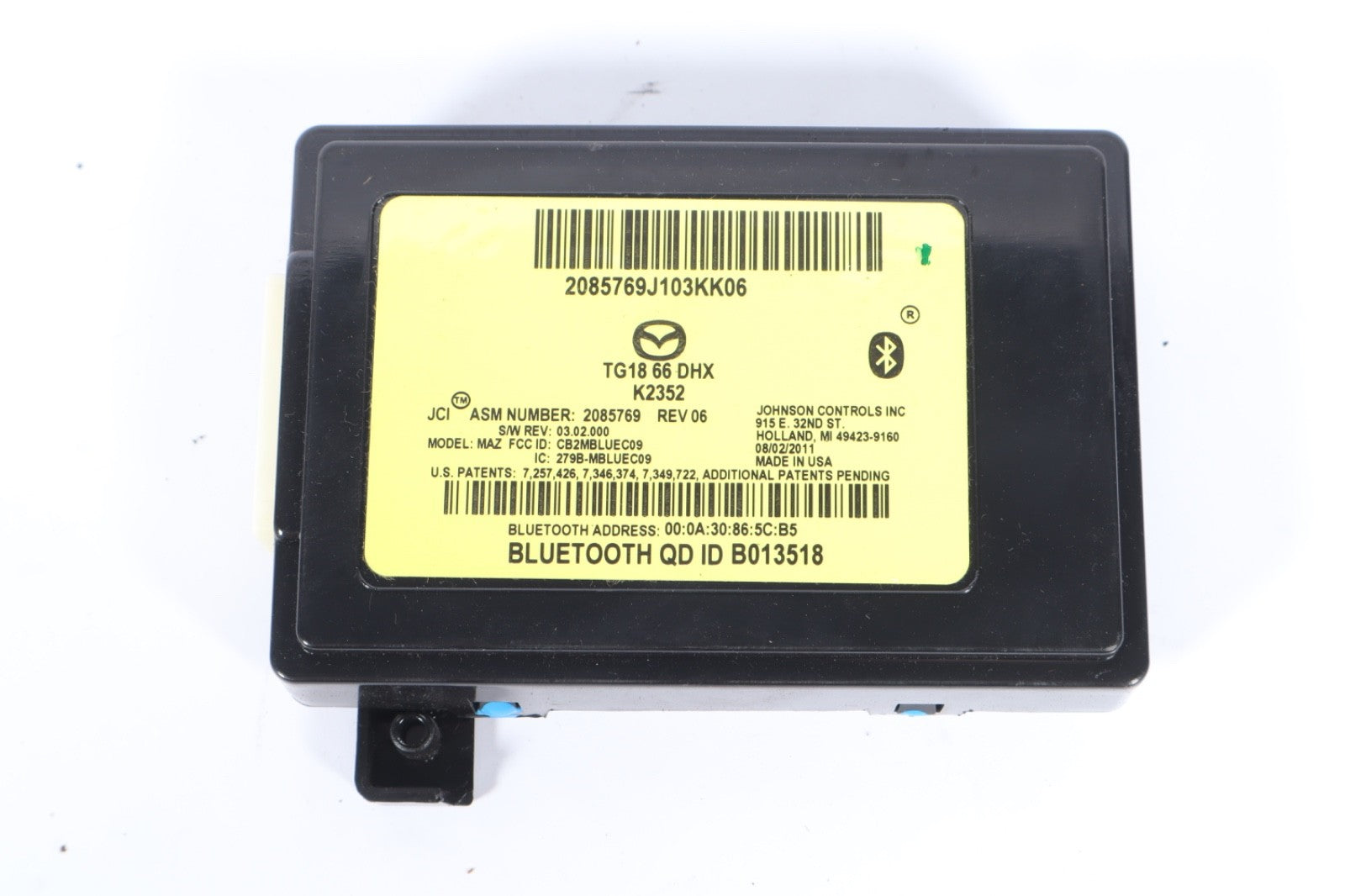2011-2012 MAZDA CX-9 BLUETOOTH ADAPTER CONTROL COMPUTER MODULE UNIT OEM