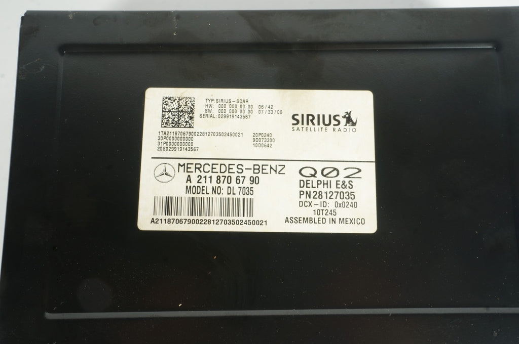 03-09 Mercedes W211 E350 CLK350 SLK280Sirius Satellite Radio Receiver 2118703389