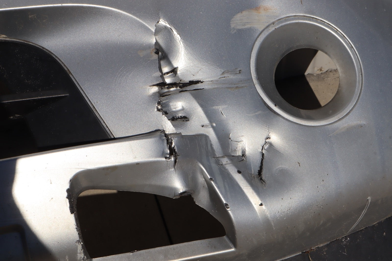 2007-2013 Nissan Armada Front Bumper Cover Silver OEM *Cracked*