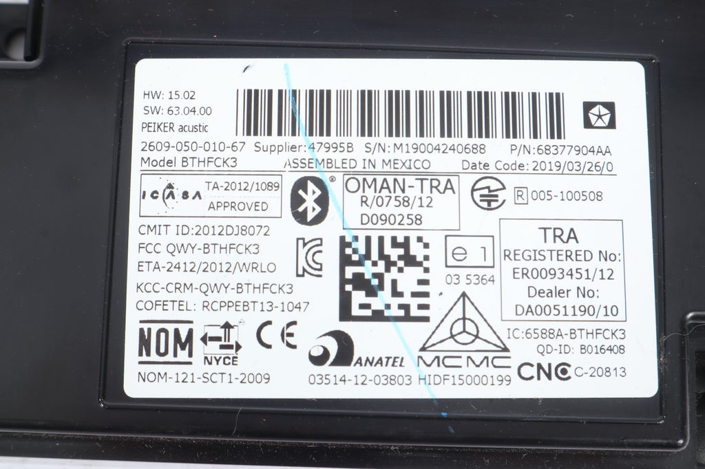 2018-2020 DODGE GRAND CARAVAN TELEMATICS MODULE UCONNECT BLUETOOTH VOICE OEM