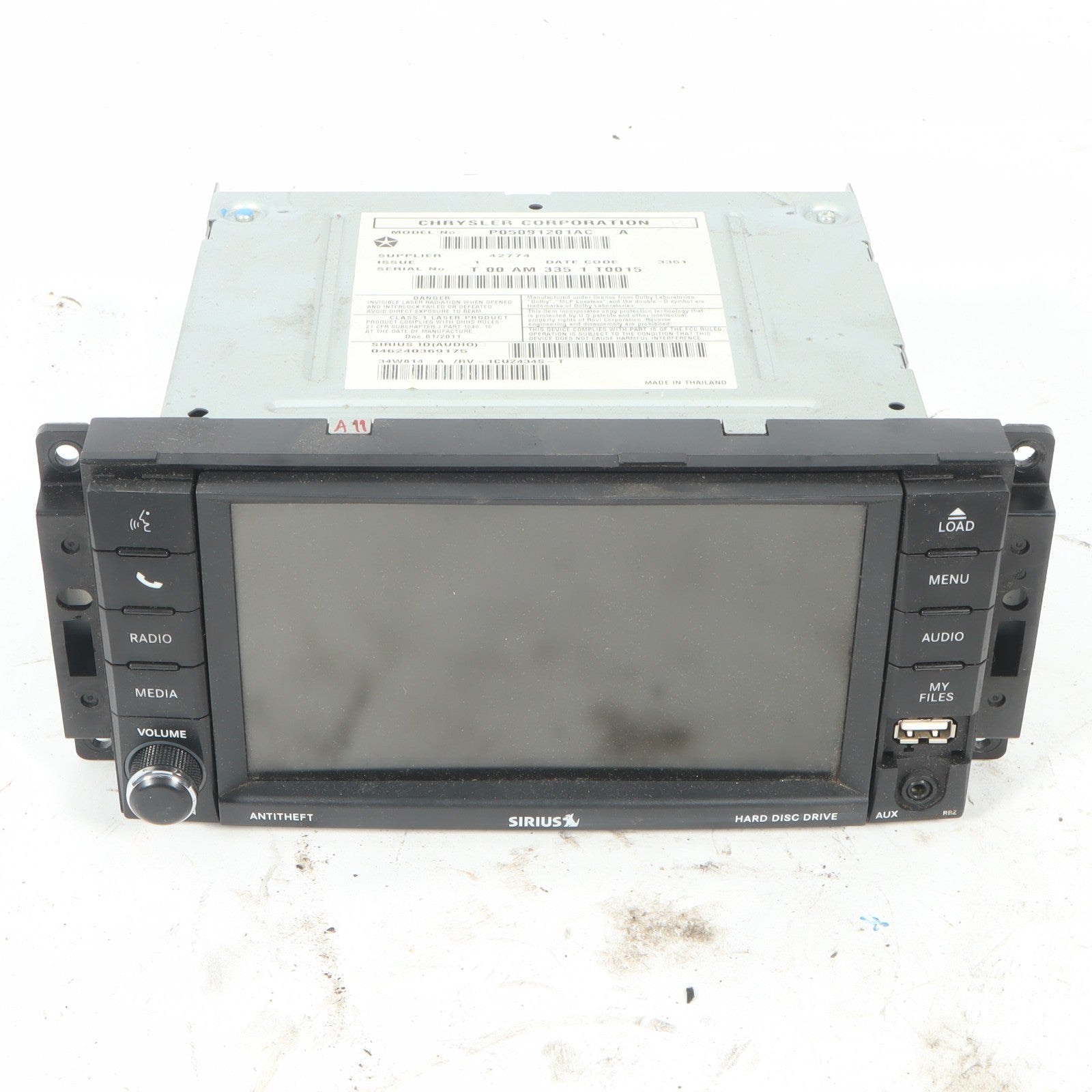 2011-20 DODGE GRAND CARAVAN RADIO NAVIGATION TOUCHSCREEN CD PLAYER P05091201AC