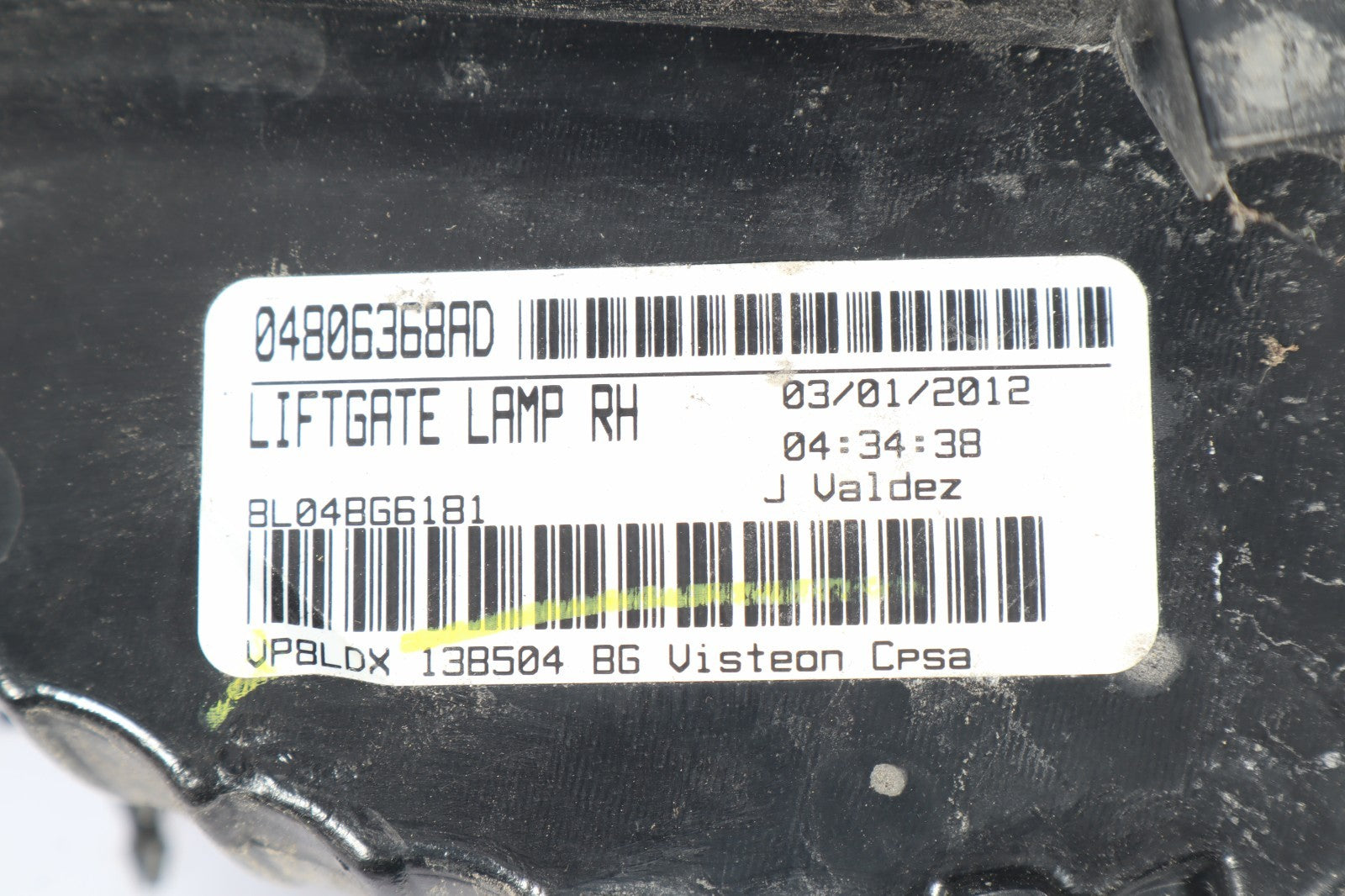 2009-2020 DODGE JOURNEY RIGHT INNER LEFTGATE TRUNK TAIL LIGHT LAMP OEM