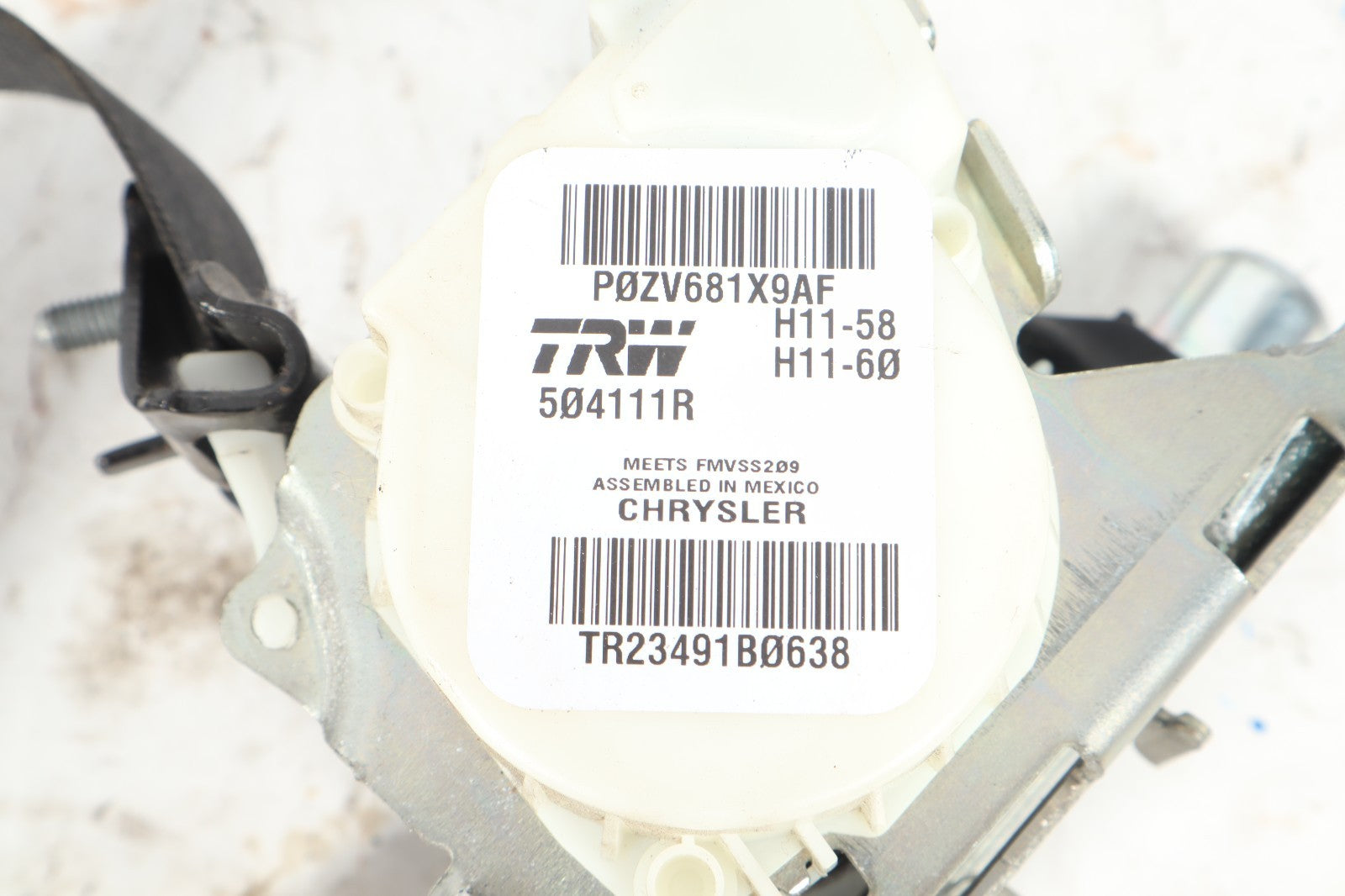 2011-2020 DODGE GRAND CARAVAN FRONT RIGHT SEAT BELT RETRACTOR P0ZV681X9AF OEM