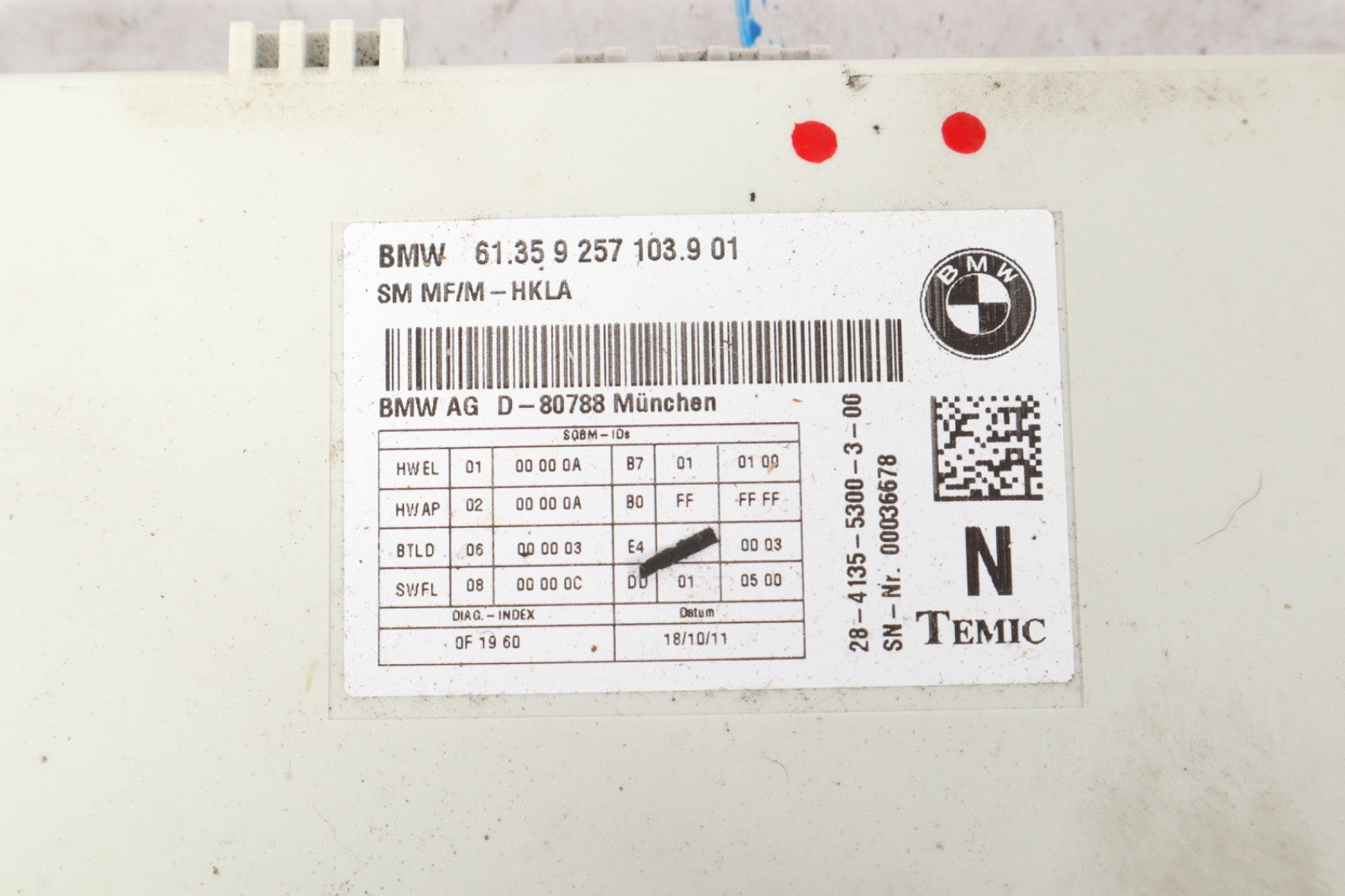 2012-2018 BMW 640i 650i F12 FRONT RIGHT SEAT MEMORY CONTROL MODULE OEM