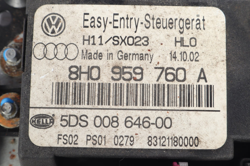 2002-2009 Audi A4 Convertible Memory Seat Control Module 8H0959760A OEM