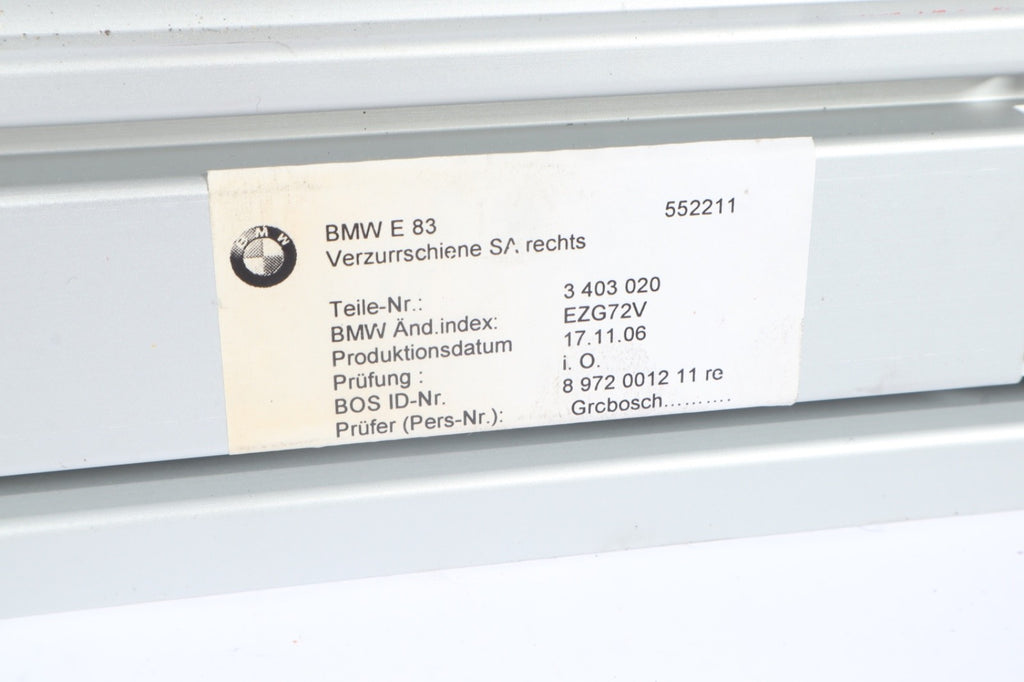 2004-2010 BMW X3 E83 REAR TRUNK CARGO STORAGE LASHING FLOOR RAIL ALUMINUM OEM