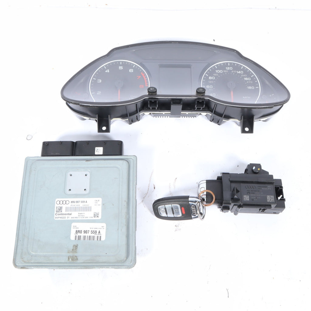 2009-2010 AUDI Q5 ECU ENGINE COMPUTER CLUSTER IGNITION KEY OEM 8R0 907 559 A