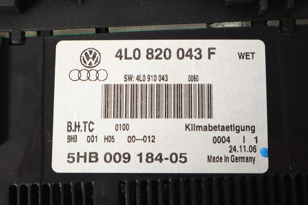 2007-2009 AUDI Q7 AC HEATER CLIMATE TEMPERATURE CONTROL MODULE 4L0820043F OEM