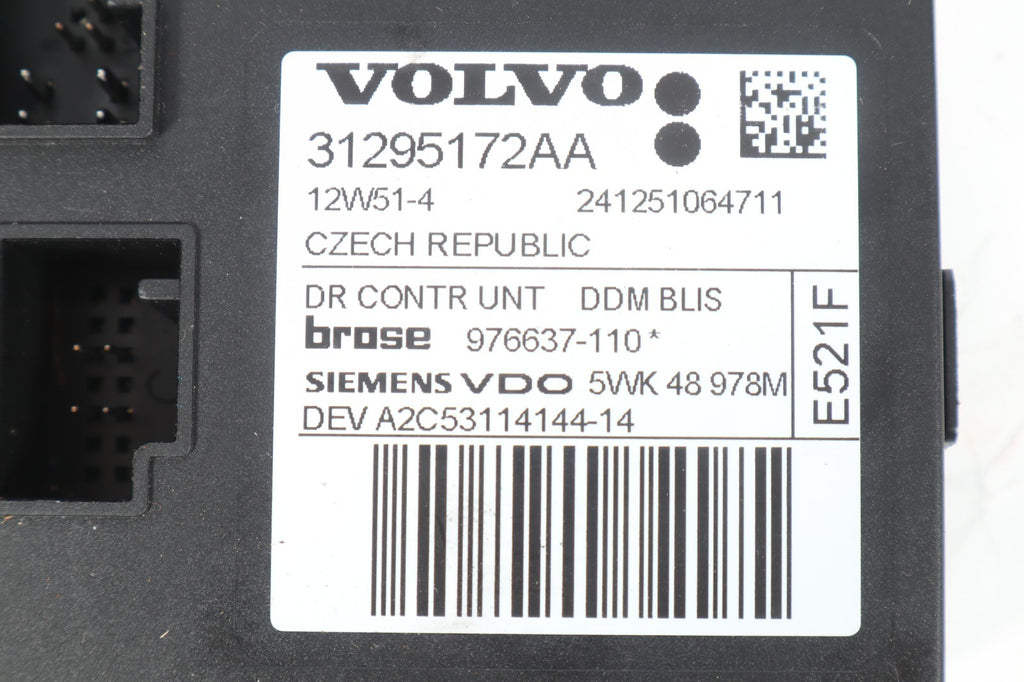 2005-2011 VOLVO C70 FRONT LEFT DRIVER SIDE WINDOW CONTROL MODULE OEM 31295172AA
