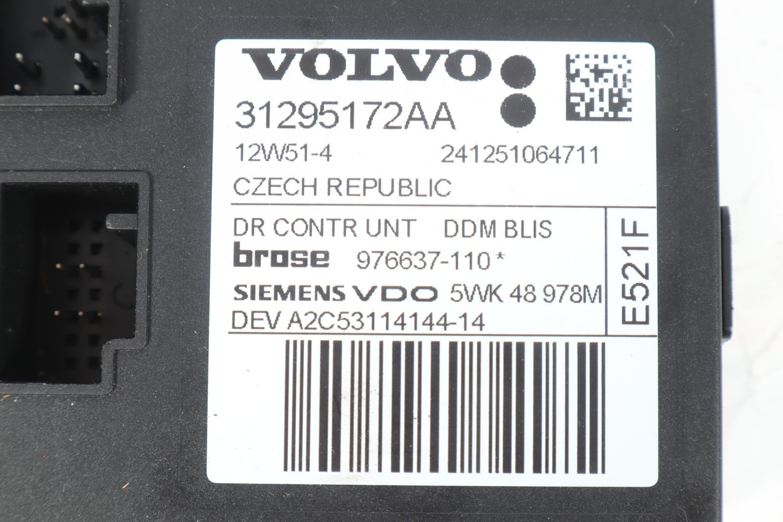 2005-2011 VOLVO C70 FRONT LEFT DRIVER SIDE WINDOW CONTROL MODULE OEM 31295172AA
