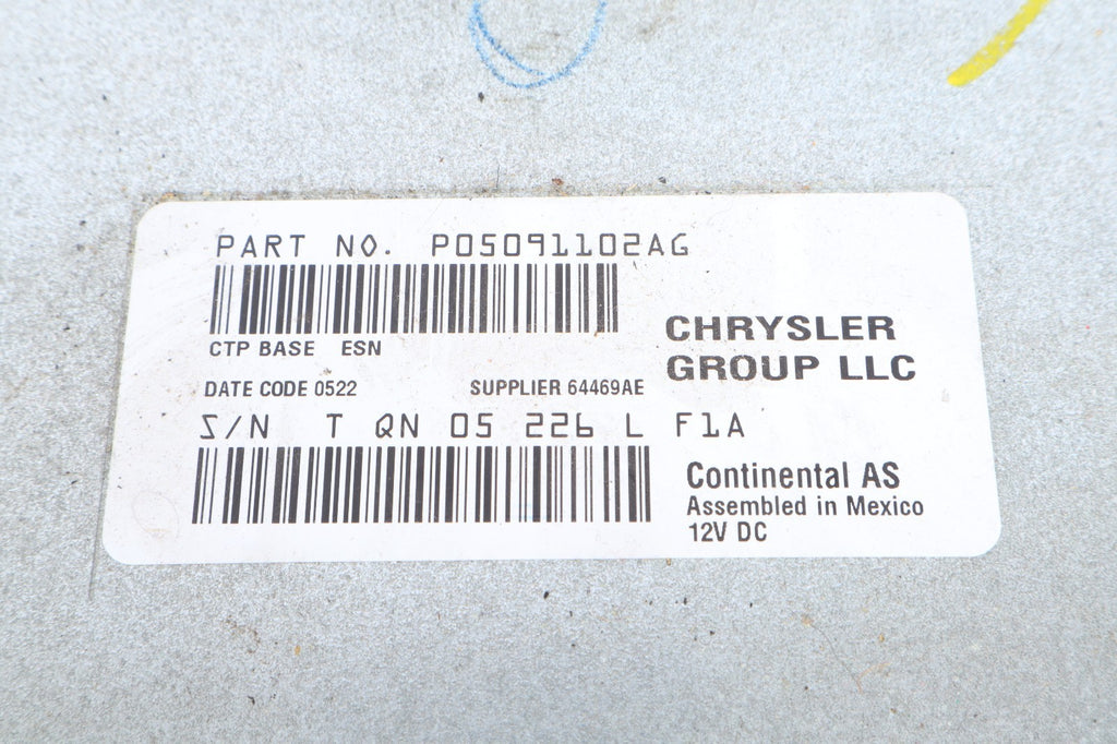 2012 DODGE JOURNEY RADIO RECEIVER UNIT P05091102AG  OEM