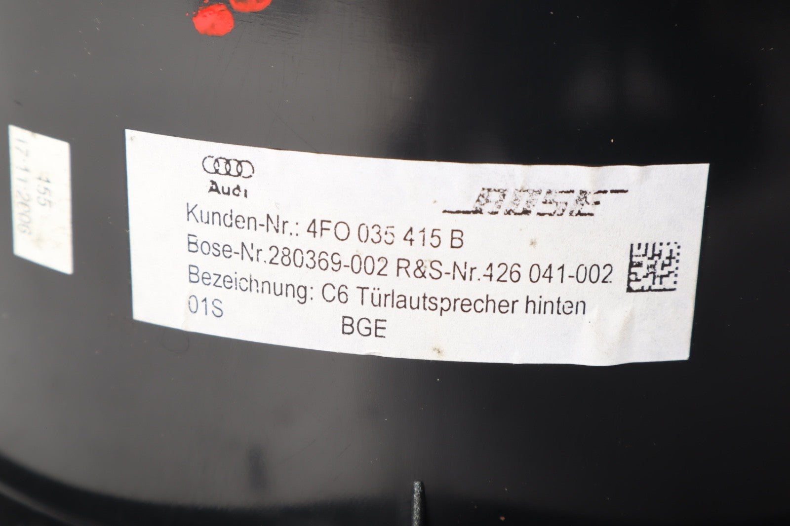 2007-2015 AUDI Q7 GENUINE REAR LEFT OR RIGHT DOOR SPEAKER BOSE 4F0035415B OEM
