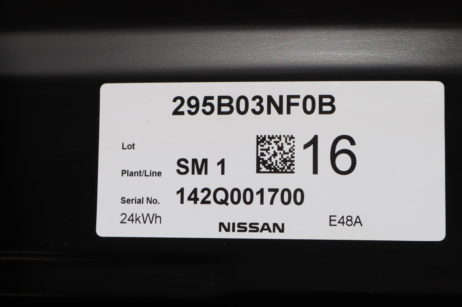 2014 NISSAN LEAF LITHIUM ION ELECTRIC BATTERY PACK ID 295B03NF0B OEM ONLY PICK U