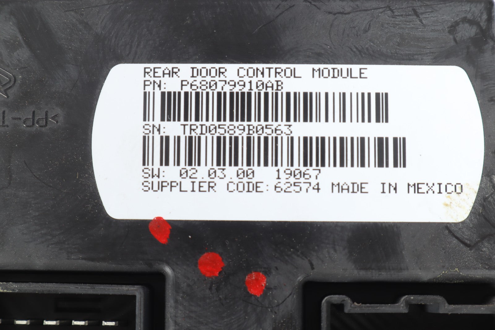 2011-2020 DODGE GRAND CARAVAN REAR LEFT SLIDING DOOR CONTROL MODULE P68079910AB