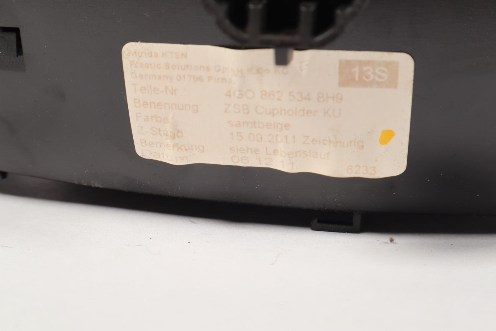 12-18 Audi A7 Quattro Front Center Console Dual Drink Insert Cup Holder Tray Oem