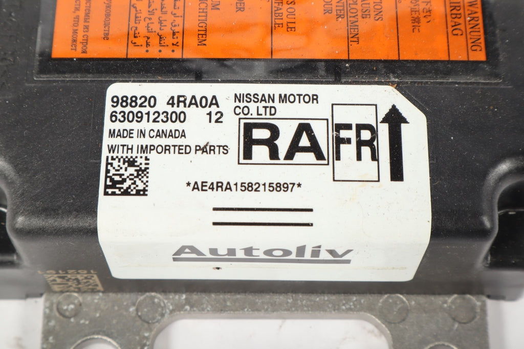 2016 NISSAN MAXIMA 3.5L SRS Computer Control Module 98820-4RA0A OEM