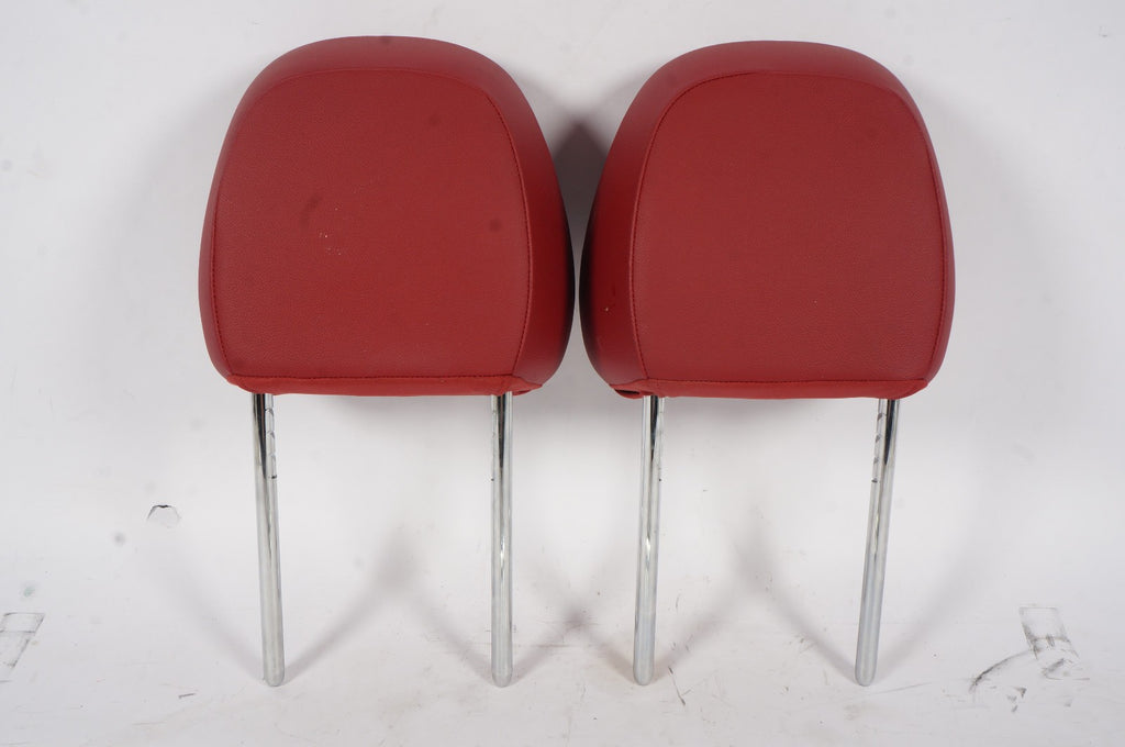 2017-2021 Alfa Romeo Stelvio Front Left Right Red Leather Headrest Set Pair OEM