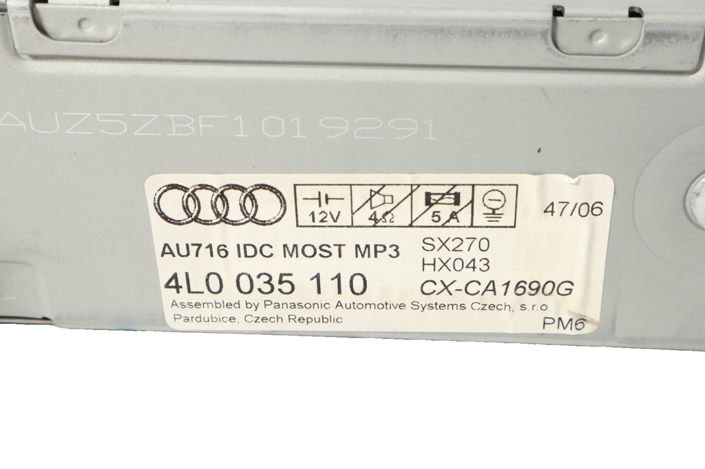2007-2009 Audi Q7 6 Disc Player Changer Receiver Audio 4L0910110A OEM