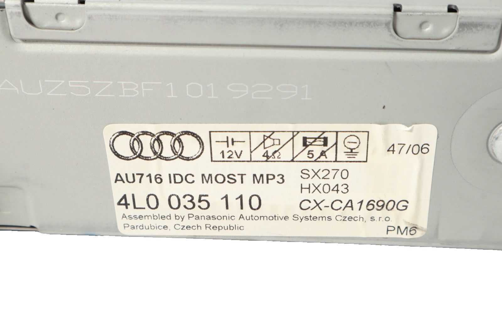 2007-2009 Audi Q7 6 Disc Player Changer Receiver Audio 4L0910110A OEM