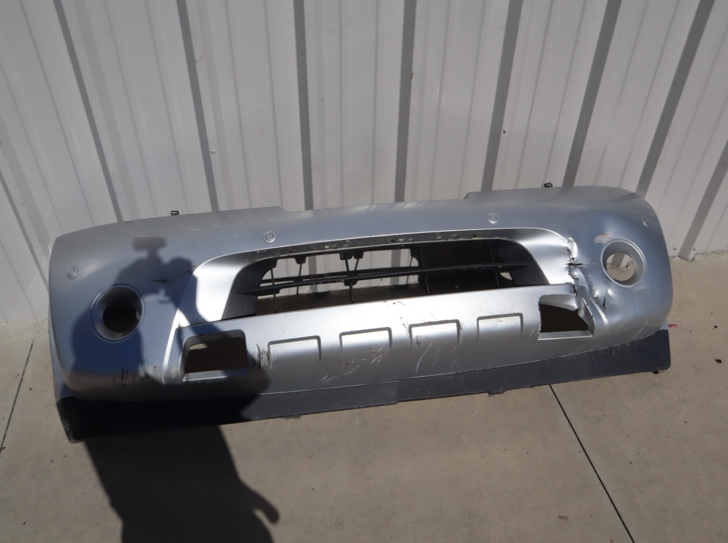 2007-2013 Nissan Armada Front Bumper Cover Silver OEM *Cracked*