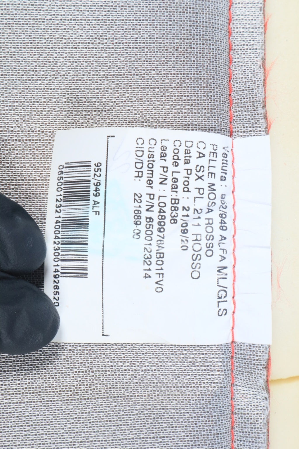 2017 - 2023 ALFA ROMEO STELVIO FRONT LEFT SEAT LOWER CUSHION PAD OEM