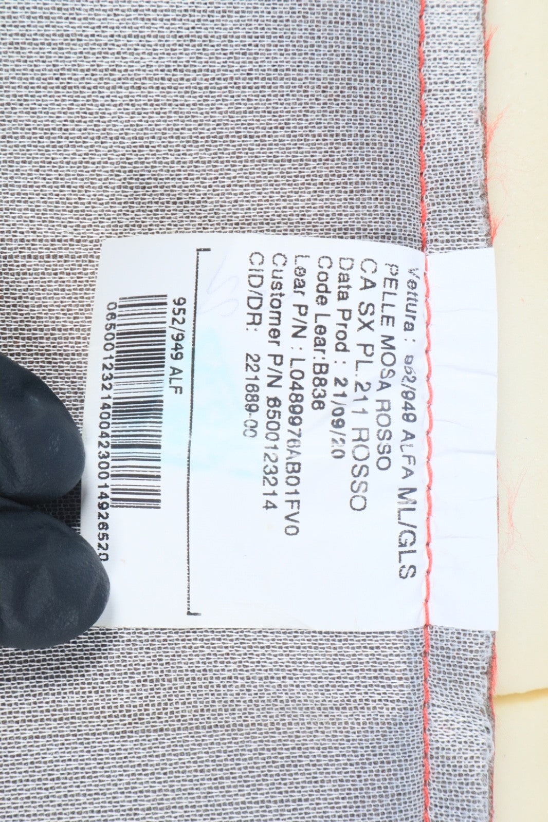 2017 - 2023 ALFA ROMEO STELVIO FRONT LEFT SEAT LOWER CUSHION PAD OEM