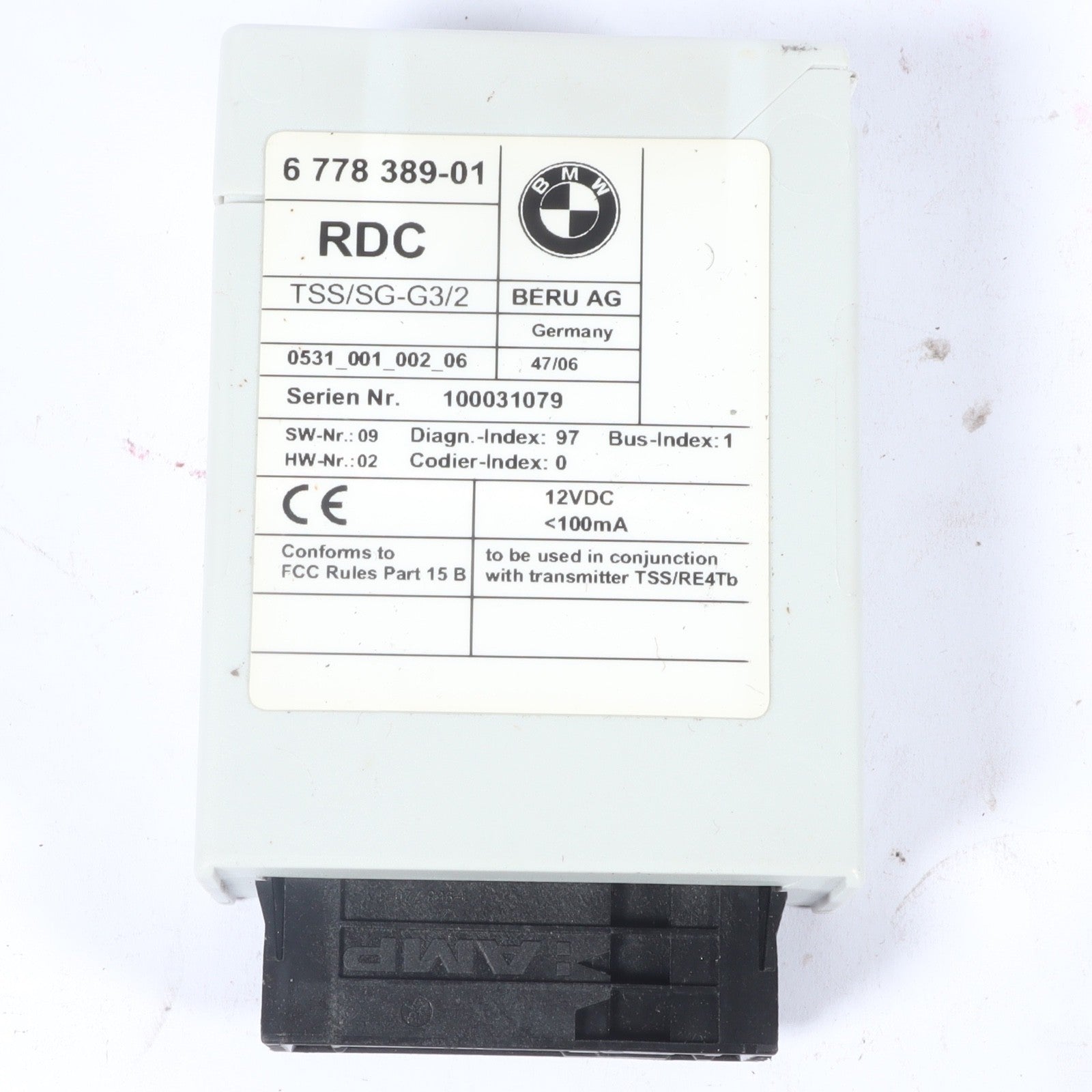 2007-2010 BMW X3 E83 TIRE PRESSURE CONTROL MODULE OEM 6 778 389