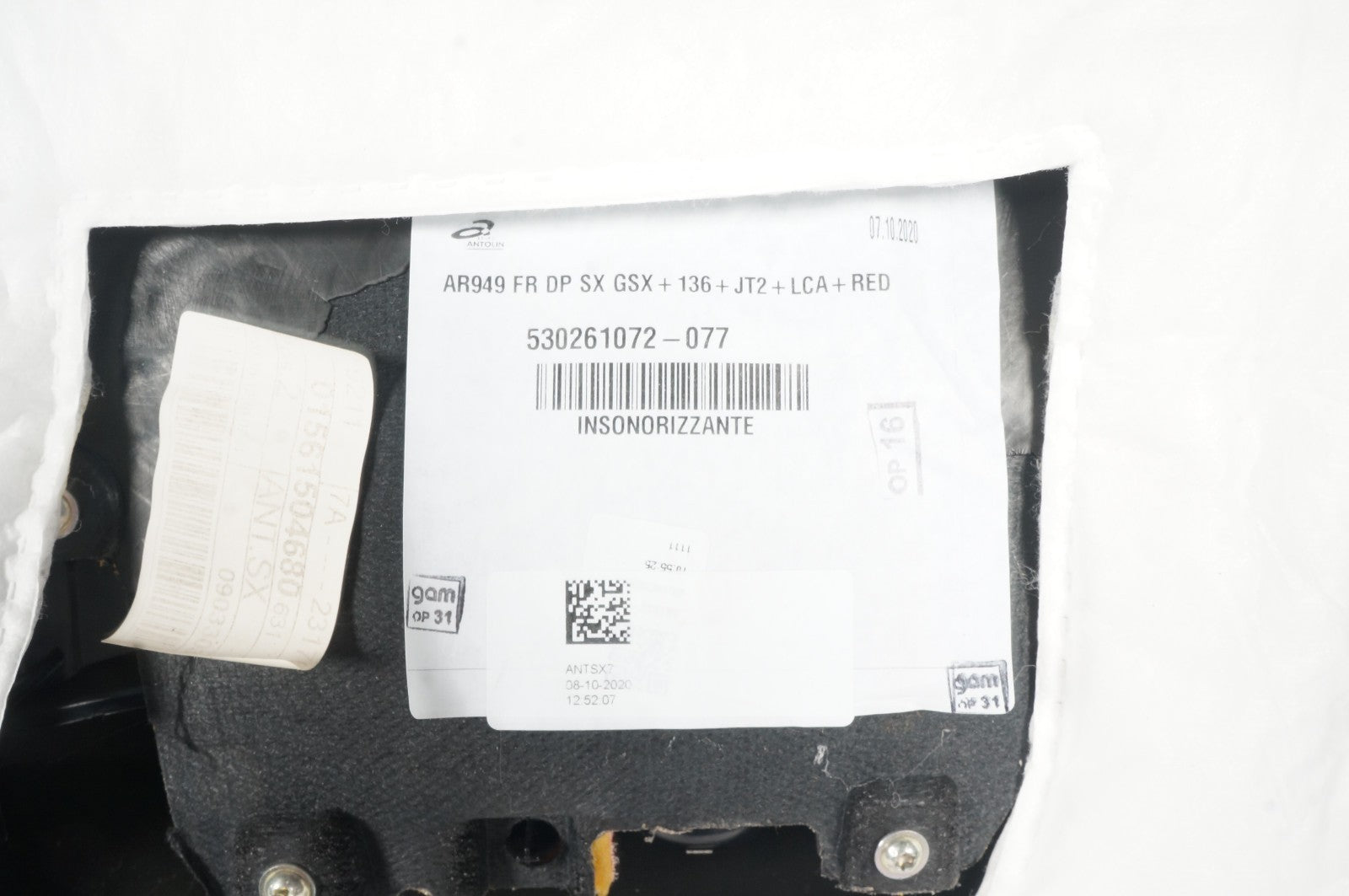 2020 - 2021 ALFA ROMEO STELVIO FRONT LEFT DOOR TRIM PANEL OEM 01561154380 RED