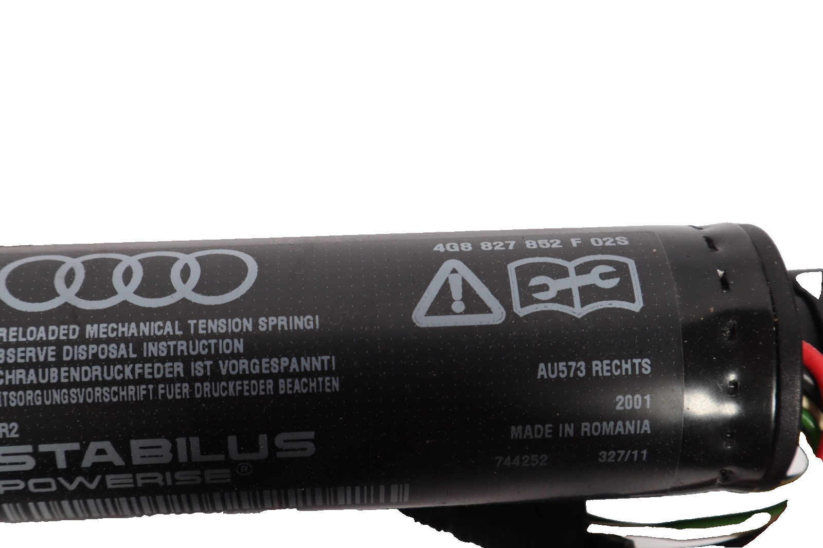 2012-2018 AUDI A7 S7 RS7 Right Trunk Lift Strut Shock Assembly Bracket OEM