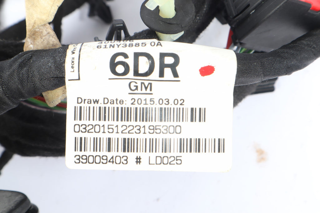 2016–2019 BUICK CASCADA FRONT LEFT DOOR WIRING HARNESS OEM 39009403