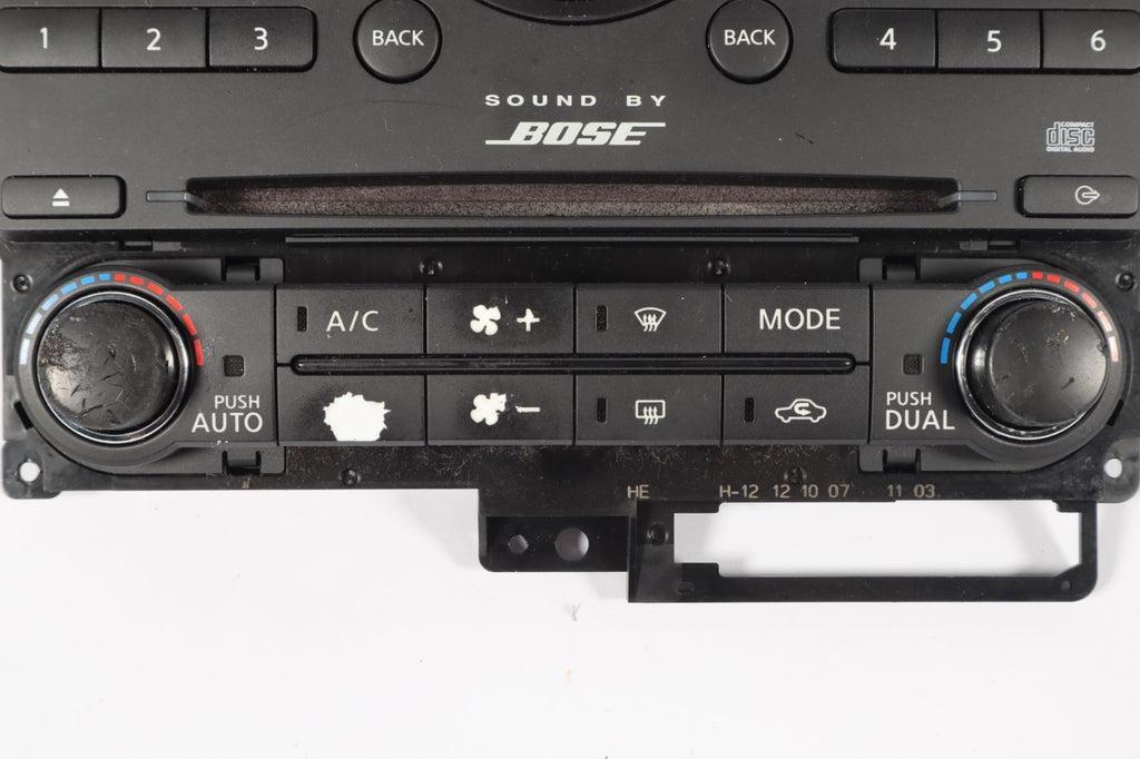 2007-2012 Nissan Armada Bose Audio Climate Control Panel OEM 68260ZQ02A 28395