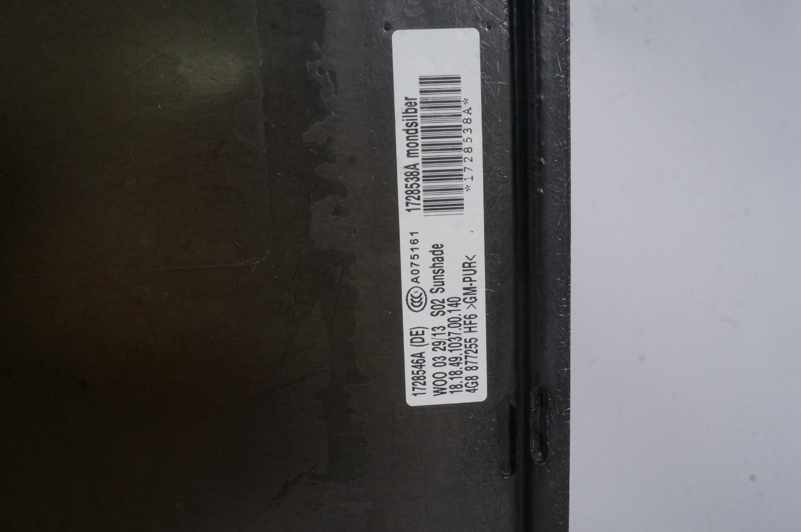 2012-2018 AUDI A7 UPPER SUNROOF SUN ROOF FRAME