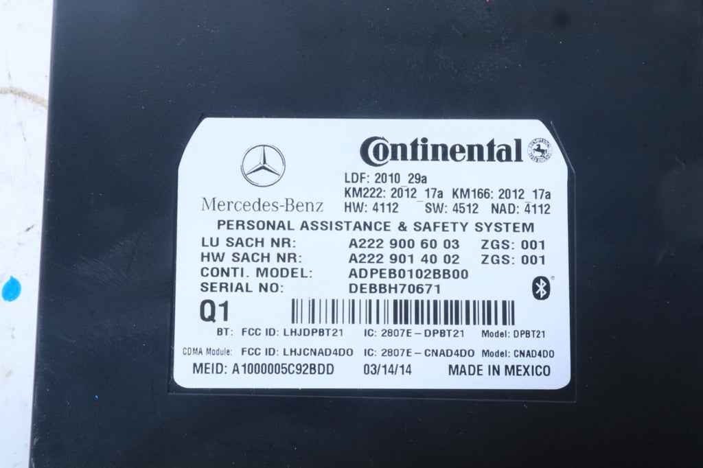 14-16 Mercedes E350 W212 OEM Communication Control Module OEM A2229006003 5092