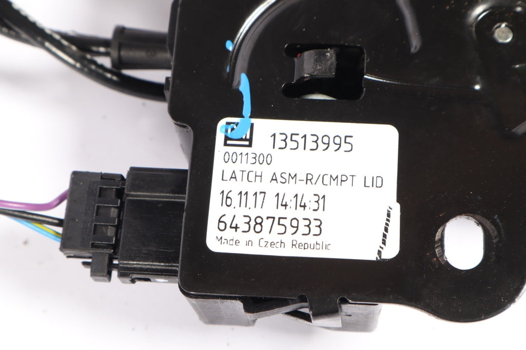 2016–2019 Buick Cascada Trunk Latch w/ Release Cable OEM 13513995