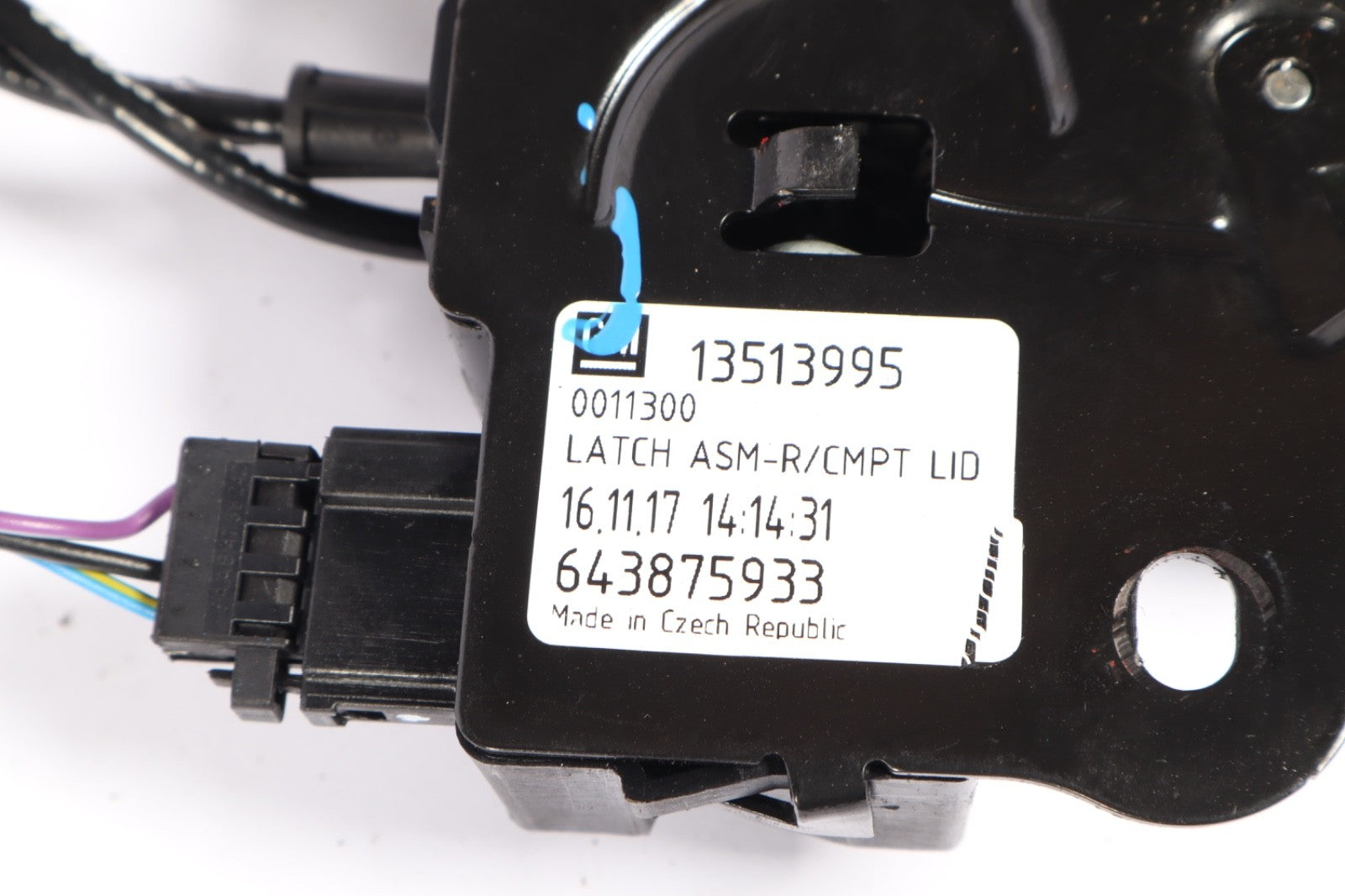 2016–2019 Buick Cascada Trunk Latch w/ Release Cable OEM 13513995