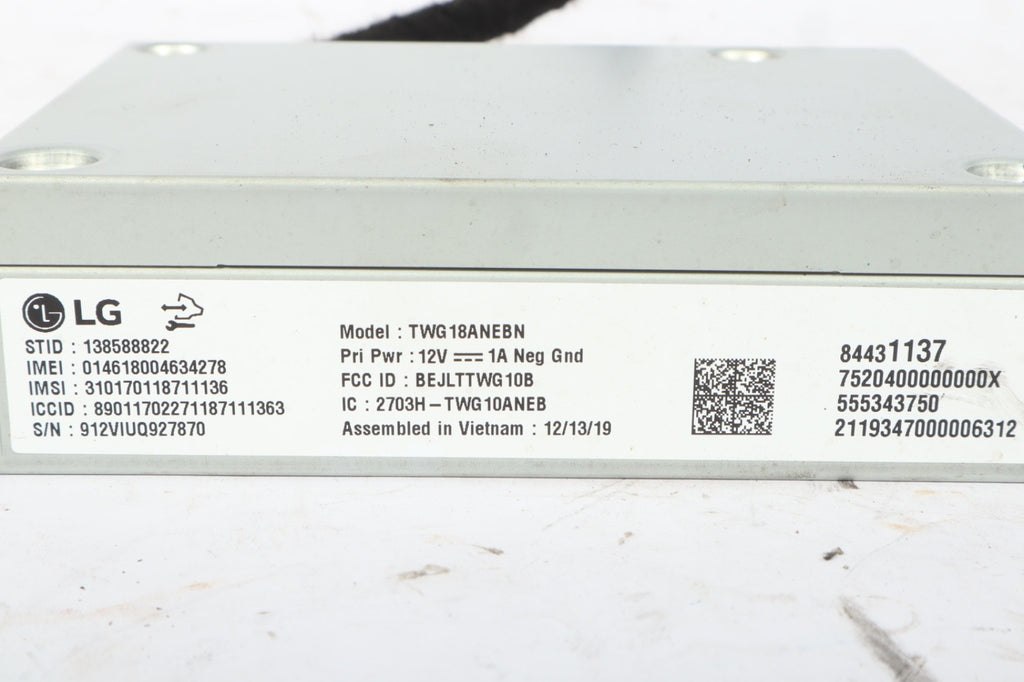 2016-2020 CHEVROLET SONIC COMMUNICATION CONTROL MODULE 84431137 OEM