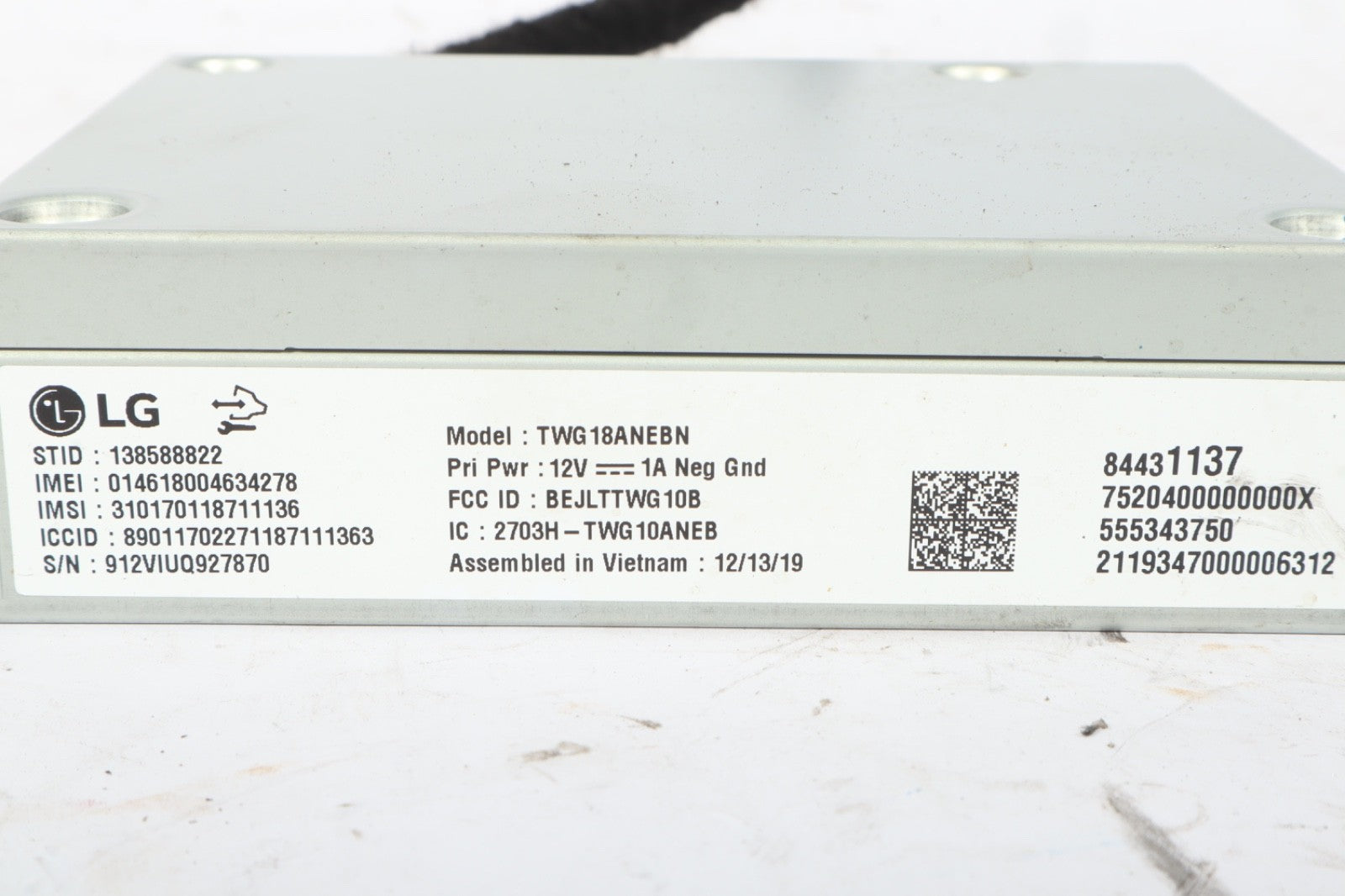 2016-2020 CHEVROLET SONIC COMMUNICATION CONTROL MODULE 84431137 OEM
