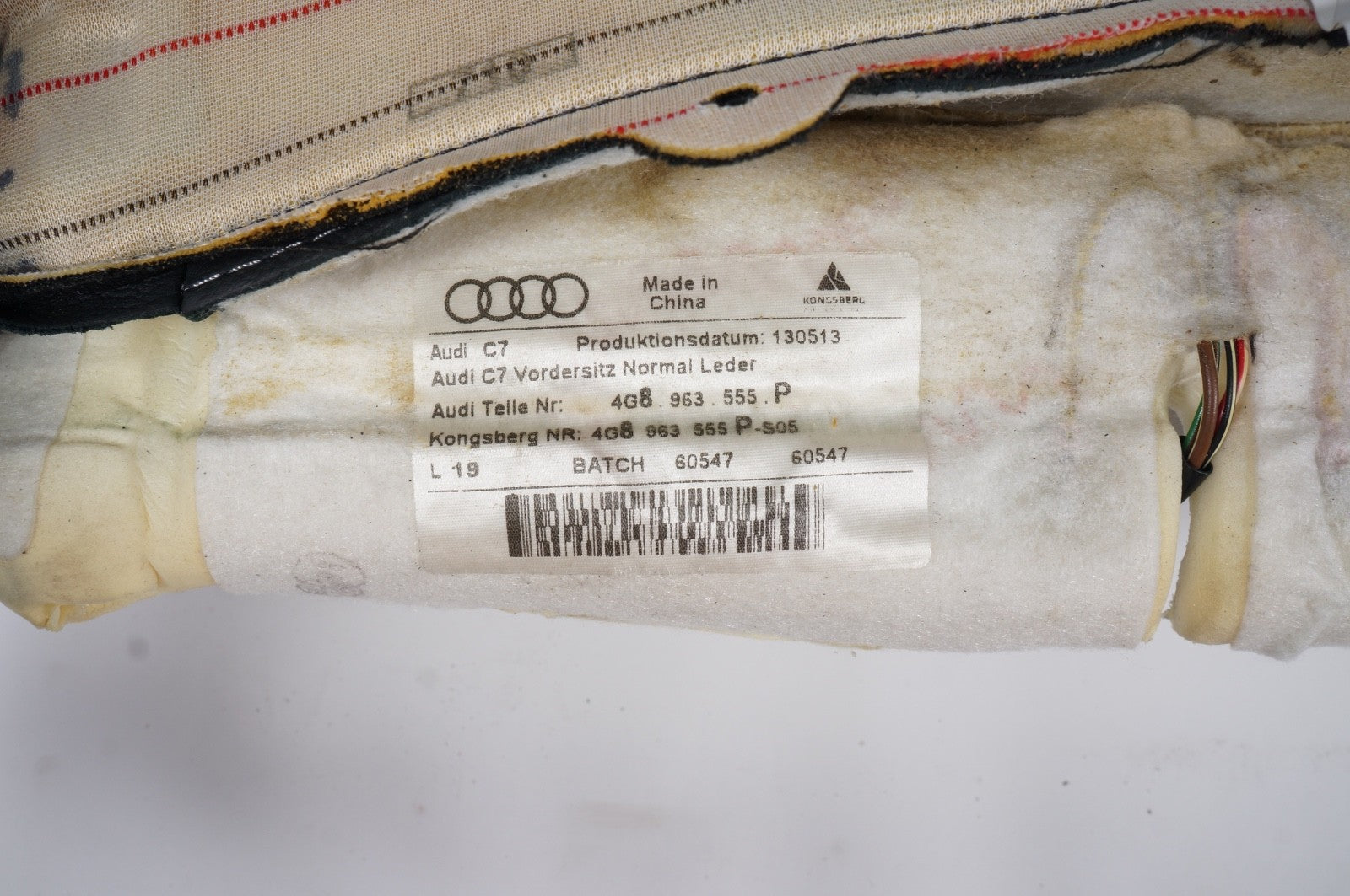 2012 - 2017 AUDI A7 FRONT LEFT DRIVER SEAT BACK BACKREST UPPER OEM