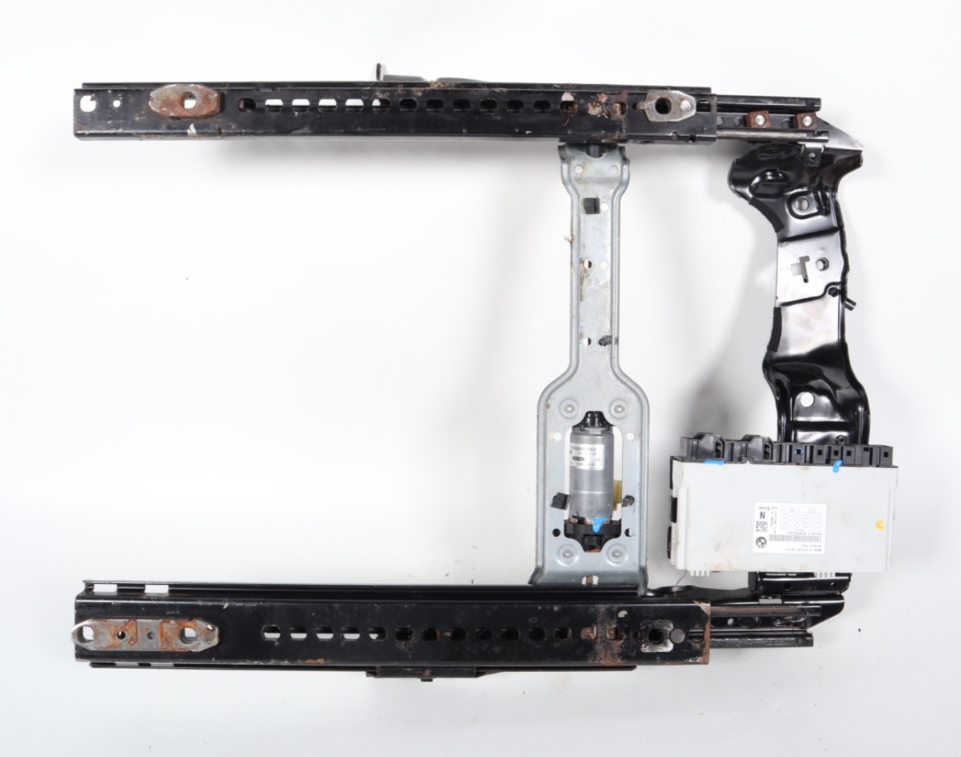 2012-2018 BMW 650i 640i F13 FRONT LEFT SIDE SEAT LOWER TRACK FRAME & MOTORS OEM