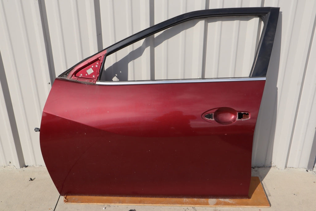 2016-2019 NISSAN MAXIMA FRONT LEFT SIDE DOOR SHELL COVER RED METALLIC OEM